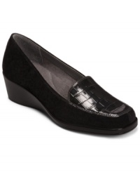 With their casually chic style, soft lining and super-comfortable flex sole, the Final Exam wedges by Aerosoles get an A+! Wear them on weekends for a low-key, easygoing look. With their casually chic style, soft lining and super-comfortable flex sole, the Final Exam wedges by Aerosoles get an A+! Wear them on weekends for a low-key, easygoing look.