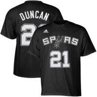 NBA adidas San Antonio Spurs #21 Tim Duncan Black Player T-shirt NBA adidas San Antonio Spurs #21 Tim Duncan Black Player T-shirt
