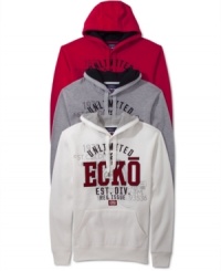 This Ecko Untld logo hoodie is big on warmth and big on style. This Ecko Untld logo hoodie is big on warmth and big on style.