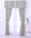 Charter Club Damask Stripe Natural Window Panel & Tie