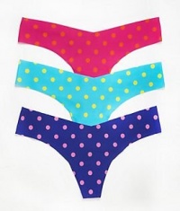 Commando Button Printed Thong, M/L, Navy Pink Dot Commando Button Printed Thong, M/L, Navy Pink Dot