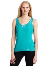 AK Anne Klein Women's Petite Sleeveless Embellished Scoop Neck Tank Top, Deep Sea, Petite AK Anne Klein Women's Petite Sleeveless Embellished Scoop Neck Tank Top, Deep Sea, Petite