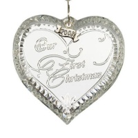 Waterford Crystal 2008 Our First Christmas Heart Ornament Waterford Crystal 2008 Our First Christmas Heart Ornament