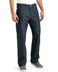 Give yourself a little more room to move with these relaxed-fit jeans from Levi's. Give yourself a little more room to move with these relaxed-fit jeans from Levi's.
