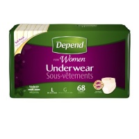 Depend Underwear for Women Moderate Absorbency Economy Plus Pack, Large, 68 Count Depend Underwear for Women Moderate Absorbency Economy Plus Pack, Large, 68 Count
