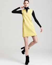 Frock around the clock in in this Rachel Roy mod dress touting a snappy, structured silhouette for '60s-chic. Frock around the clock in in this Rachel Roy mod dress touting a snappy, structured silhouette for '60s-chic.