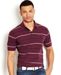 All hands on deck. This striped polo from Nautica is an easy fix for your summer style. All hands on deck. This striped polo from Nautica is an easy fix for your summer style.