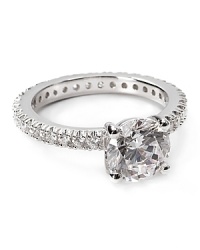 Introduce singular style to your jewel box with this hand cut cubic zirconia ring from Crislu, crafted of sterling silver finished in pure platinum. Introduce singular style to your jewel box with this hand cut cubic zirconia ring from Crislu, crafted of sterling silver finished in pure platinum.