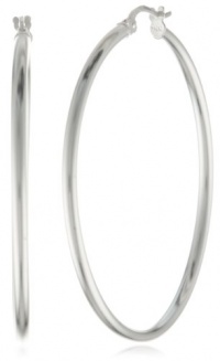 Sterling Silver Polished Tube Hoop Earrings (1.6 Diameter) Sterling Silver Polished Tube Hoop Earrings (1.6 Diameter)