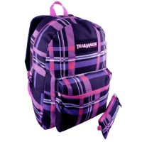 16.5Inch Pink and Purple Plaid TrailMaker Backpack Student School Book Bag 16.5Inch Pink and Purple Plaid TrailMaker Backpack Student School Book Bag