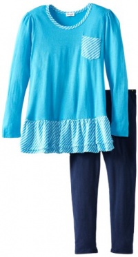 Splendid Littles Girls 2-6X mini long sleeve tunic set, Blue Moon, 6X