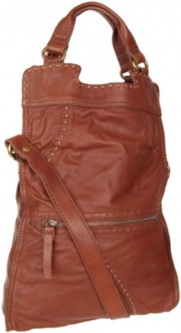 Lucky Brand Abbey Road Fold-Over Tote,Bourbon,one size