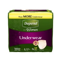 Depend Maximum Absorbency Underwear for Women, Large, 17 Count (Pack of 4) Depend Maximum Absorbency Underwear for Women, Large, 17 Count (Pack of 4)
