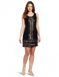 Adrianna Papell Women's Sleeveless Fully Beaded Sheath Dress, Black/Copper, 12 Adrianna Papell Women's Sleeveless Fully Beaded Sheath Dress, Black/Copper, 12