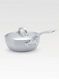 An elegant, professional-grade sauce pan is manufactured with exclusive multi-ply construction, a specially designed combination of stainless steel and aluminum alloys for lifetime performance, durability An elegant, professional-grade sauce pan is manufactured with exclusive multi-ply construction, a specially designed combination of stainless steel and aluminum alloys for lifetime performance, durability