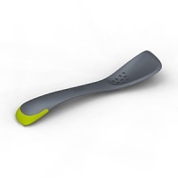 The ultimate in space-saving design, Joseph Joseph's Uni-Tool is five utensils in one: a slotted spoon, turner, solid spoon, spatula and cutting tool. Compatible with nonstick cookware. The ultimate in space-saving design, Joseph Joseph's Uni-Tool is five utensils in one: a slotted spoon, turner, solid spoon, spatula and cutting tool. Compatible with nonstick cookware.