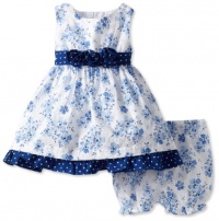 Nannette Baby-Girls Infant Floral Printed Swiss Dot Dress and Panty Set, Swing Blue, 12 Months Nannette Baby-Girls Infant Floral Printed Swiss Dot Dress and Panty Set, Swing Blue, 12 Months
