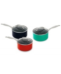 Spice up your space with Fiesta's colorful & durable cookware. Mastering the art of prep & presentation, this covered saucepan features a heavy-gauge construction that heats evenly & quickly for effortless gourmet meals and features a Thermolon™ ceramic nonstick coating for a neat & tidy cleanup. Limited lifetime warranty. Spice up your space with Fiesta's colorful & durable cookware. Mastering the art of prep & presentation, this covered saucepan features a heavy-gauge construction that heats evenly & quickly for effortless gourmet meals and features a Thermolon™ ceramic nonstick coating for a neat & tidy cleanup. Limited lifetime warranty.