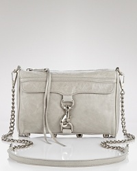 Prepare to shine after hours with this leather crossbody from Rebecca Minkoff. Worn over a favorite LBD, it's a chic silver streak. Prepare to shine after hours with this leather crossbody from Rebecca Minkoff. Worn over a favorite LBD, it's a chic silver streak.