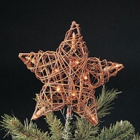 Kurt Adler 10-Light Rattan Natural Star Treetop Kurt Adler 10-Light Rattan Natural Star Treetop