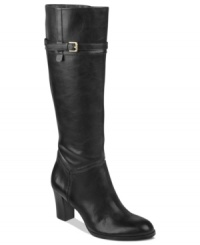 Style worthy of the perfect strut. These wide-calf Larissa boots from Naturalizer illuminate your look with faux-leather shine and metal hardware. Style worthy of the perfect strut. These wide-calf Larissa boots from Naturalizer illuminate your look with faux-leather shine and metal hardware.