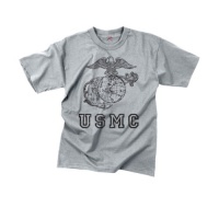 Grey Vintage USMC Officially Licensed Globe & Anchor T-Shirt Grey Vintage USMC Officially Licensed Globe & Anchor T-Shirt