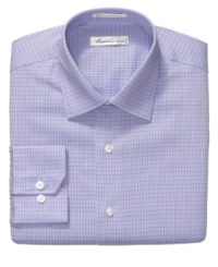 A subtle pattern in a fresh color gives this Kenneth Cole New York dress shirt a step up from basic white. A subtle pattern in a fresh color gives this Kenneth Cole New York dress shirt a step up from basic white.