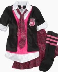 Sweet layered sweaters on this top from Beautees gives her a cute, cozy look for school. Sweet layered sweaters on this top from Beautees gives her a cute, cozy look for school.
