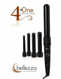 BELLEZZA 4 in One Curling Iron Set with Four Ceramic/Tourmaline Interchangeable Heads - Heat Resistant Glove and 140 - 410 Degree Variable Temperature BELLEZZA 4 in One Curling Iron Set with Four Ceramic/Tourmaline Interchangeable Heads - Heat Resistant Glove and 140 - 410 Degree Variable Temperature