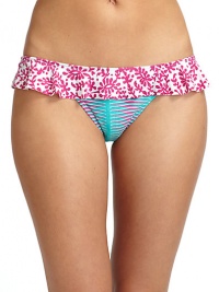 THE LOOKAllover abstract printRuffle detailGoldtone logo hardware at backElastic waist and leg openingsTHE MATERIAL84% polyamide/16% elastaneFully linedCARE & ORIGINHand washImportedPlease note: Bikini top sold separately. THE LOOKAllover abstract printRuffle detailGoldtone logo hardware at backElastic waist and leg openingsTHE MATERIAL84% polyamide/16% elastaneFully linedCARE & ORIGINHand washImportedPlease note: Bikini top sold separately.