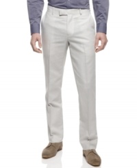 No reason to sacrifice comfort for style. With these linen dress pants from American Rag you'll be able to look and feel good all day long. No reason to sacrifice comfort for style. With these linen dress pants from American Rag you'll be able to look and feel good all day long.