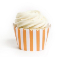 Dress My Cupcake Orange Striped Cupcake Wrappers, Set of 12 Dress My Cupcake Orange Striped Cupcake Wrappers, Set of 12