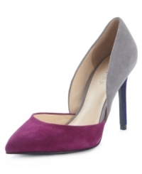 Colorblocked prints and colors create a trendy contrast on GUESS' Hosanni single sole d'orsay pumps. Colorblocked prints and colors create a trendy contrast on GUESS' Hosanni single sole d'orsay pumps.