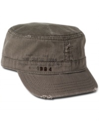 Top off your look with the sleek military styling of this American Rag cap. Top off your look with the sleek military styling of this American Rag cap.
