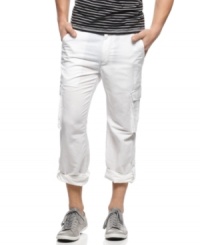 Rull up to the weekend's activities in a pair of these adjustable cuff cargo pants from INC International Concepts. Rull up to the weekend's activities in a pair of these adjustable cuff cargo pants from INC International Concepts.