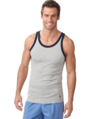 Upgrade your bedroom style with the comfort and classic look of this tank from Polo Ralph Lauren. Upgrade your bedroom style with the comfort and classic look of this tank from Polo Ralph Lauren.