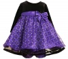 Bonnie Jean Girls Stretch Velvet Bodice To Drop Waist Organza Skirt With Glitter - Size 12 Months