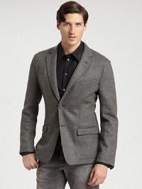 A dapper look is inevitable with this svelte design in smooth virgin wool. Notch lapelFront button closure Long button cuff sleeves Chest pocket Front flap pockets Tailored seams Back dual vented hem About 28 from shoulder to hem Virgin wool Dry clean Made in Italy of imported fabric A dapper look is inevitable with this svelte design in smooth virgin wool. Notch lapelFront button closure Long button cuff sleeves Chest pocket Front flap pockets Tailored seams Back dual vented hem About 28 from shoulder to hem Virgin wool Dry clean Made in Italy of imported fabric