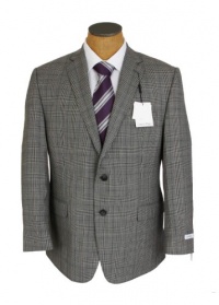 Calvin Klein Mens 2 Button Gray Plaid Slim Fit Wool Sport Coat Jacket Calvin Klein Mens 2 Button Gray Plaid Slim Fit Wool Sport Coat Jacket