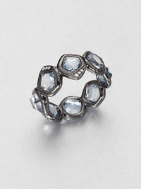 From the Wicked Collection. A stunning style with faceted blue topaz stones set blackened sterling silver accented with sparkling diamonds. Black rhodium-plated sterling silverBlue topazDiamonds, .04 tcwImported From the Wicked Collection. A stunning style with faceted blue topaz stones set blackened sterling silver accented with sparkling diamonds. Black rhodium-plated sterling silverBlue topazDiamonds, .04 tcwImported