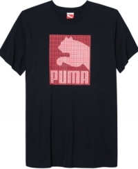 Spring into comfort and classic casual style with this graphic t-shirt from Puma. Spring into comfort and classic casual style with this graphic t-shirt from Puma.