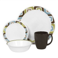 Corelle Livingware 16-Piece Dinnerware Set, Service for 4, Squared Corelle Livingware 16-Piece Dinnerware Set, Service for 4, Squared