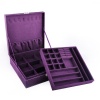 Aspire Lint Jewelry Box / Jewelry Organizer, Two-layer, 10 x 10 x 3 - Purple, Gift Idea