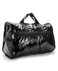 Travel in style with the chic, all-black, goes-with-everything Weekender bag from LeSportsac. Travel in style with the chic, all-black, goes-with-everything Weekender bag from LeSportsac.