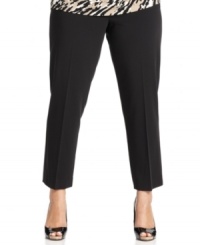 Alfani's plus size straight leg pants are essentials for your wear-to-work wardrobe-- pair them with the latest tops! Alfani's plus size straight leg pants are essentials for your wear-to-work wardrobe-- pair them with the latest tops!