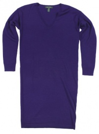 Ralph Lauren Women's Long-Sleeve Merino Wool Sweater Dress (Matinee Purple) (Medium)