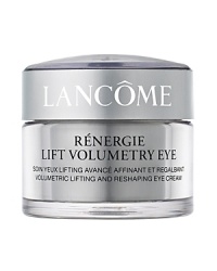 Skin Truth:Skin cells need to communicate with each other constantly. This communication is key in helping maintain the support structure that keeps the delicate eye area looking youthful.Lancôme Innovation:New from Lancôme, Rénergie Lift Volumetry Eye, features unique GF-Volumetry™ technology, shown to help support cellular communication*. See a Dual Action Eye Lift for a Volumetric Result:1) LIFTING ACTION: sagging eyelids recover a young, lifted look.2) CONTOURING ACTION: natural firmness is visibly regained and the eye contour appears redefined.Dark circles and puffiness seem to disappear. Youthful eye contours return: skin is visibly lifted, firmer and reshaped.Ophthalmologist-tested. Dermatologist-tested for safety.*In-vitro test Skin Truth:Skin cells need to communicate with each other constantly. This communication is key in helping maintain the support structure that keeps the delicate eye area looking youthful.Lancôme Innovation:New from Lancôme, Rénergie Lift Volumetry Eye, features unique GF-Volumetry™ technology, shown to help support cellular communication*. See a Dual Action Eye Lift for a Volumetric Result:1) LIFTING ACTION: sagging eyelids recover a young, lifted look.2) CONTOURING ACTION: natural firmness is visibly regained and the eye contour appears redefined.Dark circles and puffiness seem to disappear. Youthful eye contours return: skin is visibly lifted, firmer and reshaped.Ophthalmologist-tested. Dermatologist-tested for safety.*In-vitro test