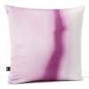 Rich, watercolor-like hues of hibiscus and raspberry fade in an ombre pattern across this silk decorative pillow.