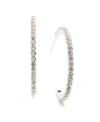 To the letter: The J hoop earrings from Charter Club are a perfect complement to virtually any outfit, whether casual or dressy. Made in silver tone mixed metal with dazzling glass accents. Approximate diameter: 1 inch. To the letter: The J hoop earrings from Charter Club are a perfect complement to virtually any outfit, whether casual or dressy. Made in silver tone mixed metal with dazzling glass accents. Approximate diameter: 1 inch.