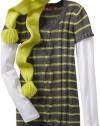 Energie Girls 7-16 Urmi Striped Tunic Sweater, Grey/Lime, Large